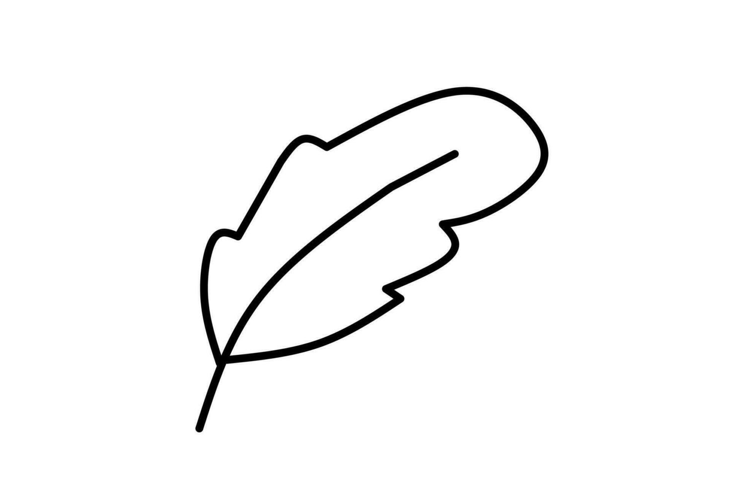 Line drawing Leaves isolated on white background. Vector illustration.