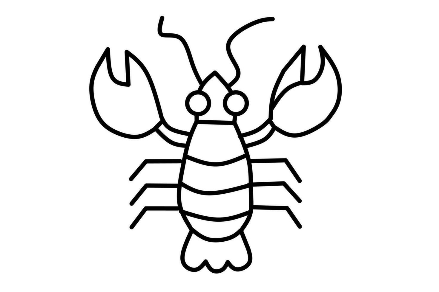 Line drawing Lobster isolated on white background. Vector illustration.