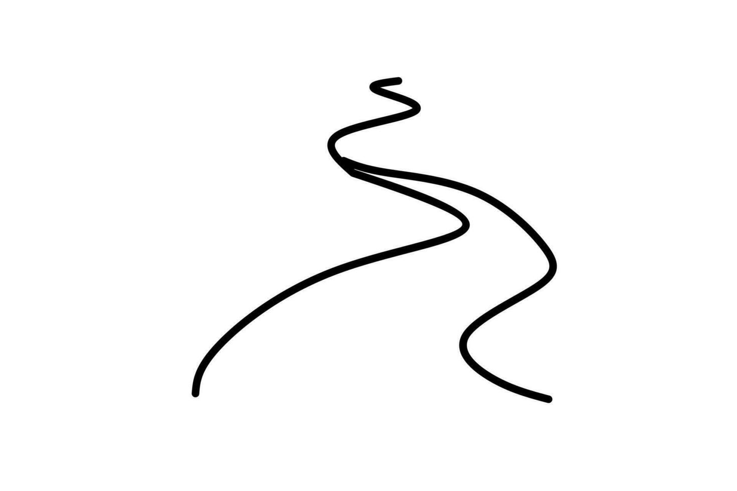 Line drawing of water waves isolated on white background. Vector illustration.
