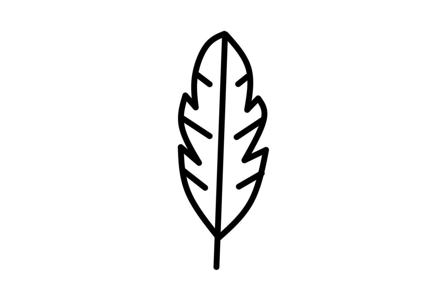 Leaves line drawing isolated on white background. Vector illustration.