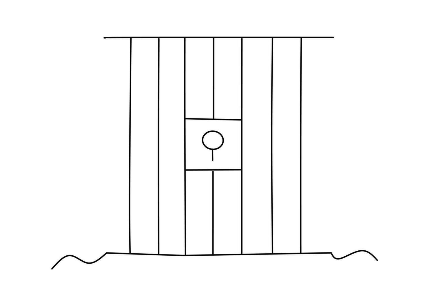 prison line drawing isolated on white background. Vector illustration.