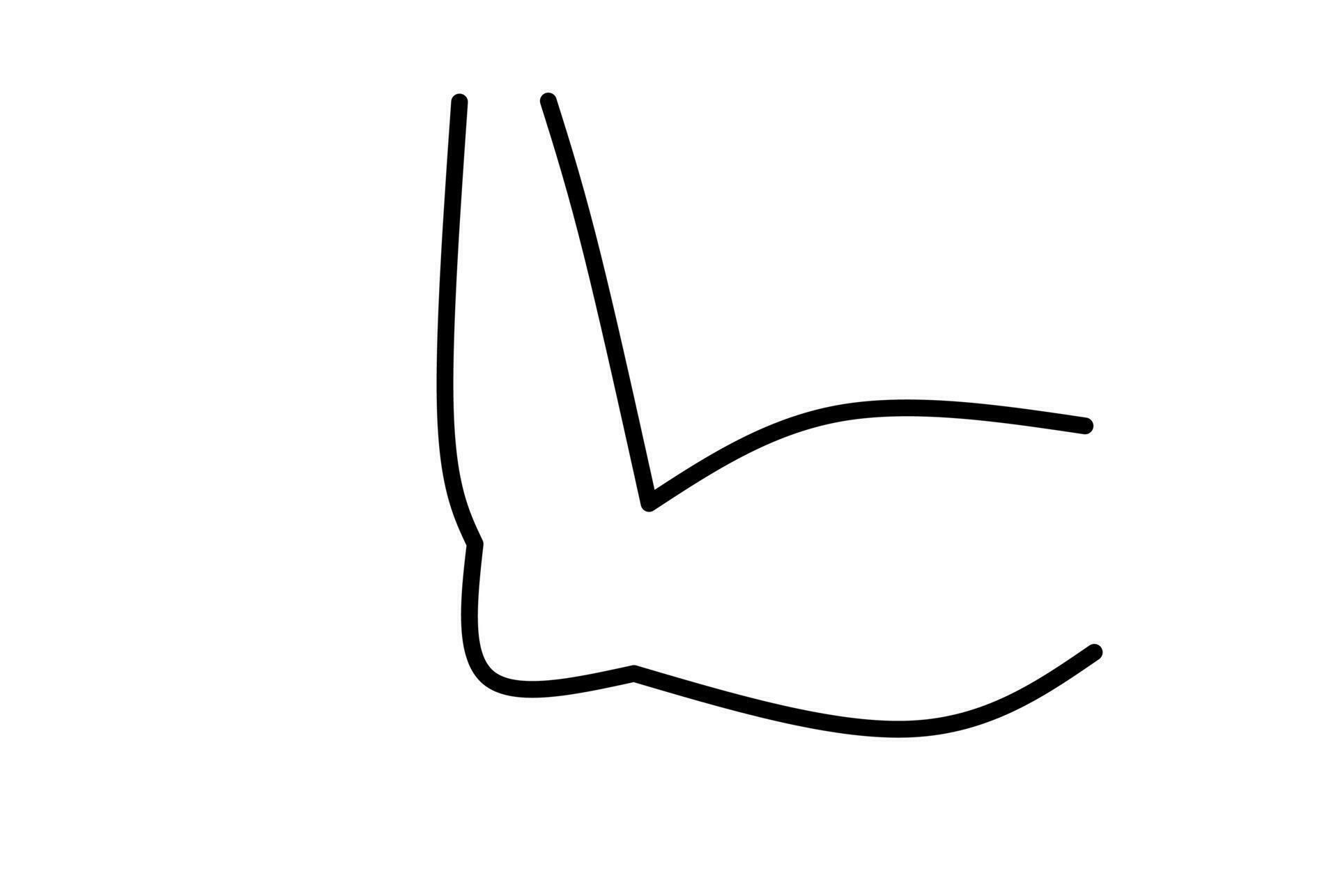 Elbow line drawing isolated on white background. Vector illustration