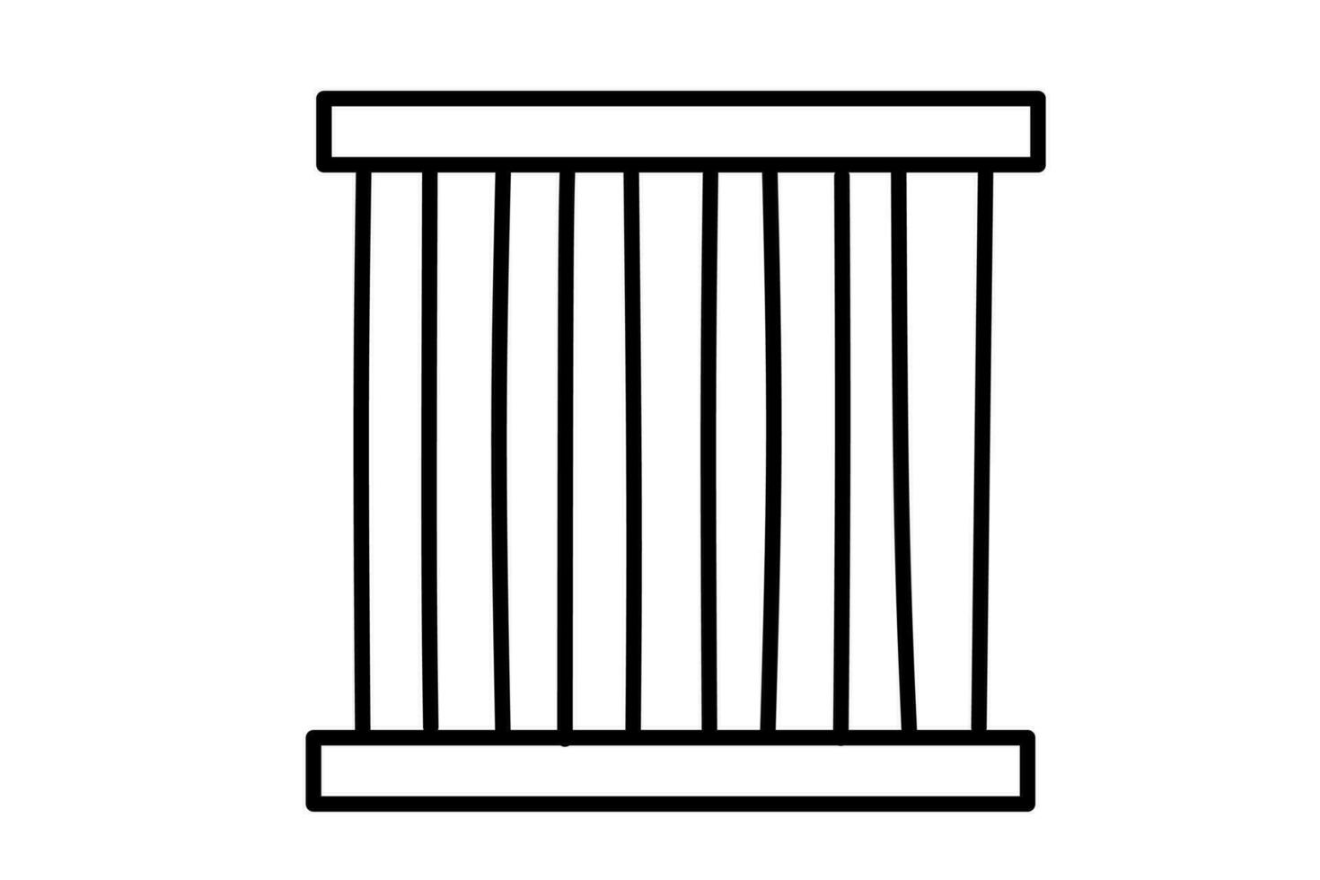 prison line drawing isolated on white background. Vector illustration.