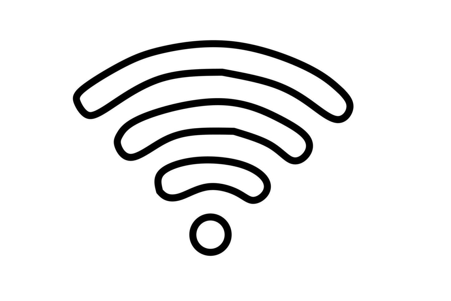 Line drawing wifi isolated on white background. Vector illustration.