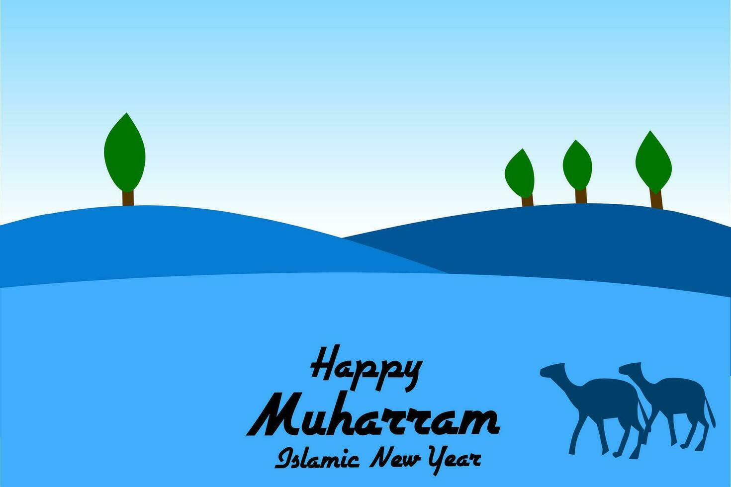 Happy Islamic New Year 1 Muharram. Background, template, greeting card, Islamic new year Vector illustration.
