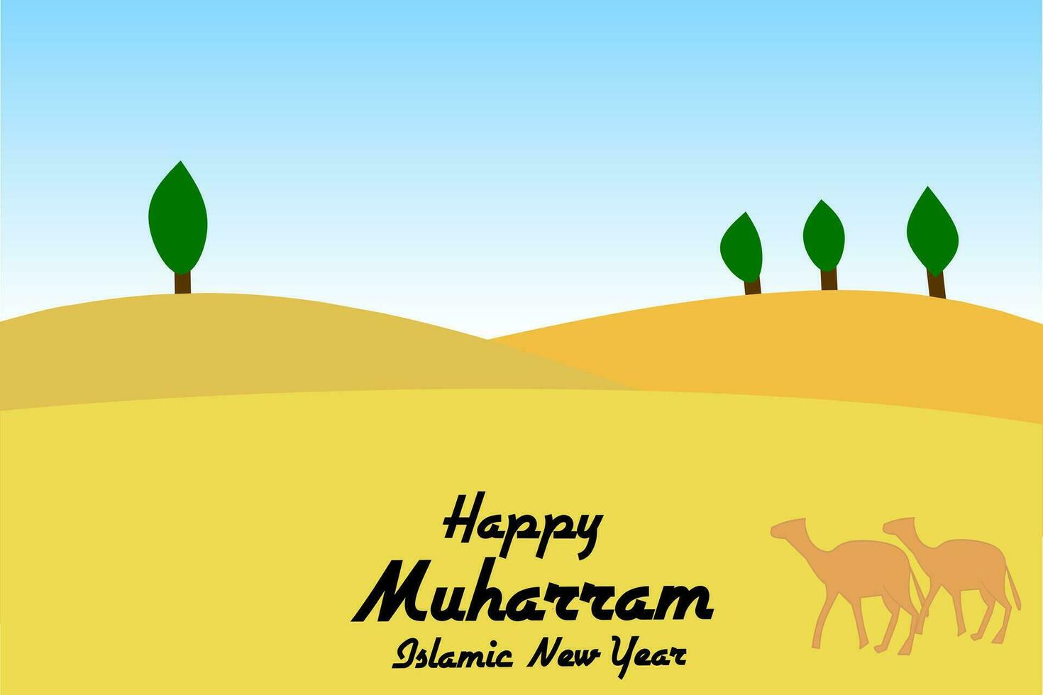 Happy Islamic New Year 1 Muharram. Background, template, greeting card, Islamic new year Vector illustration.