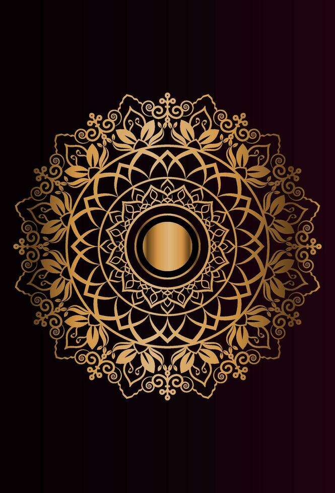 vector dorado color mandala fondo de pantalla diseño