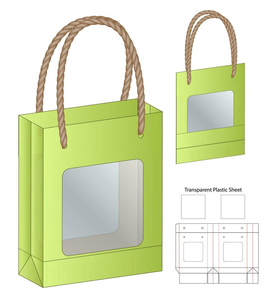 Box packaging die cut template design. 3d mock-up vector