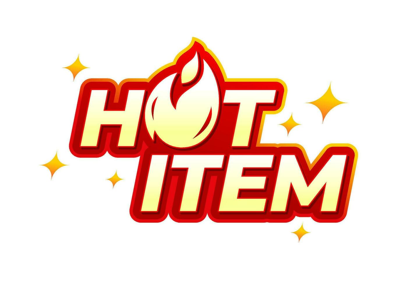 caliente articulo texto vector con fuego firmar diseño. tipografía para icono, logo, firmar, sello, símbolo, insignia, estampilla, pegatina, etc.