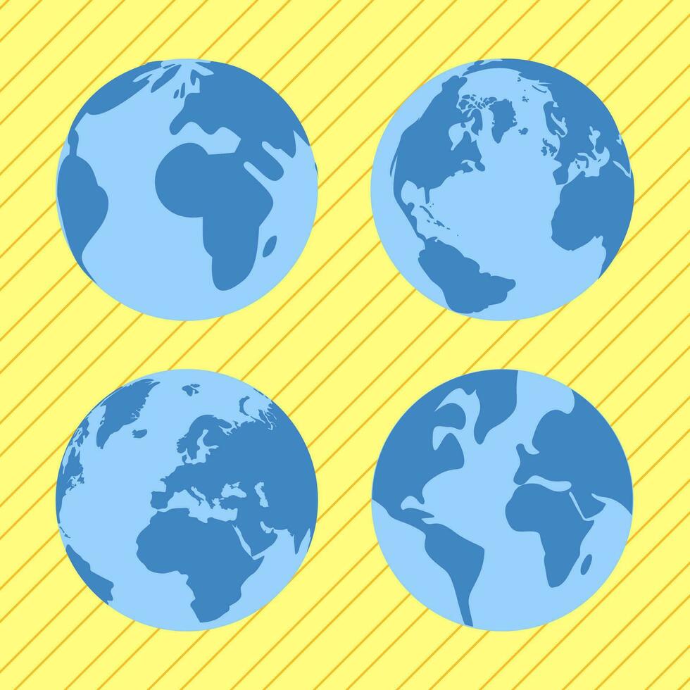 Earth Globe Design Set Illustration vector