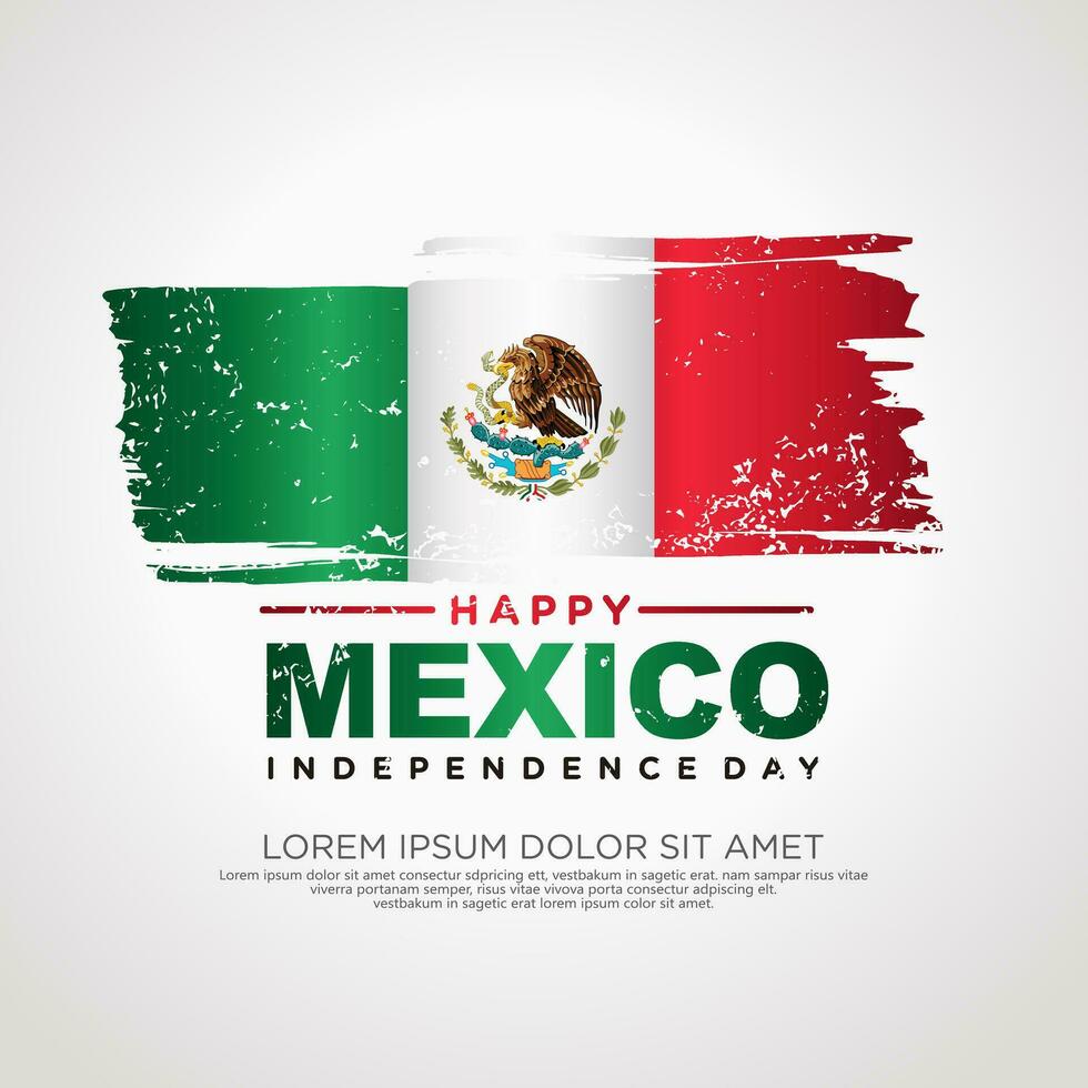 Mexico independence day greeting card template. vector