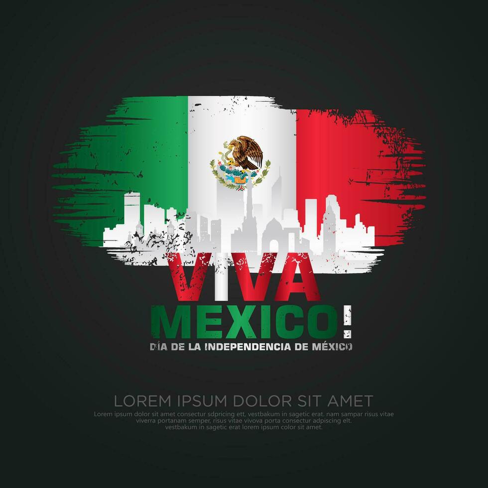 mexico independencia día saludo tarjeta modelo. vector