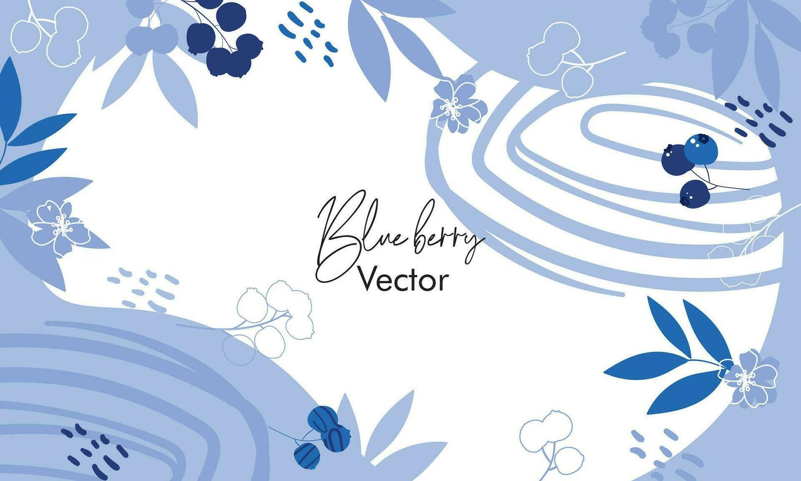 vector set of colorful juicy Blueberry seamless pattern