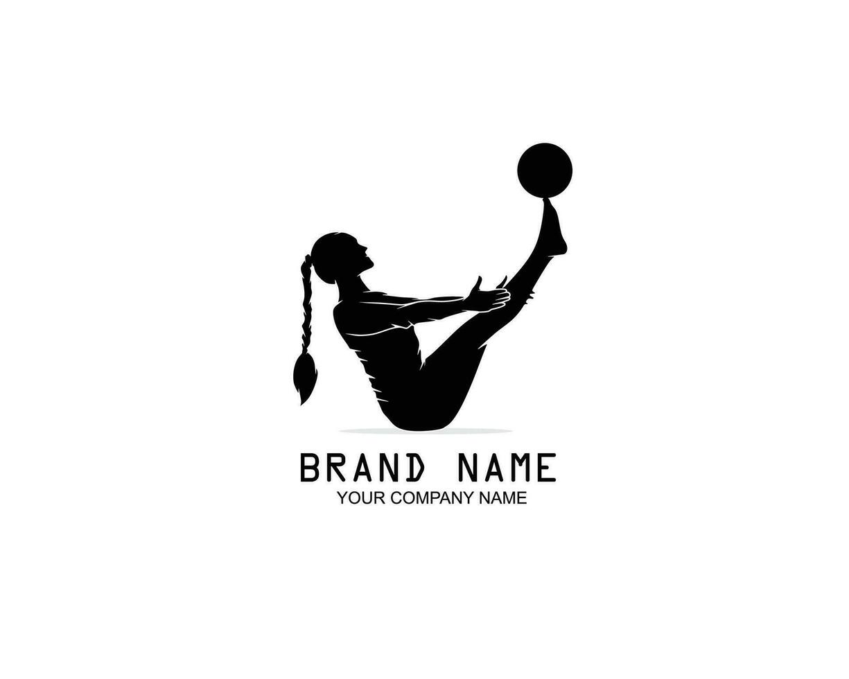 Gymnastics logo silhouette design vector