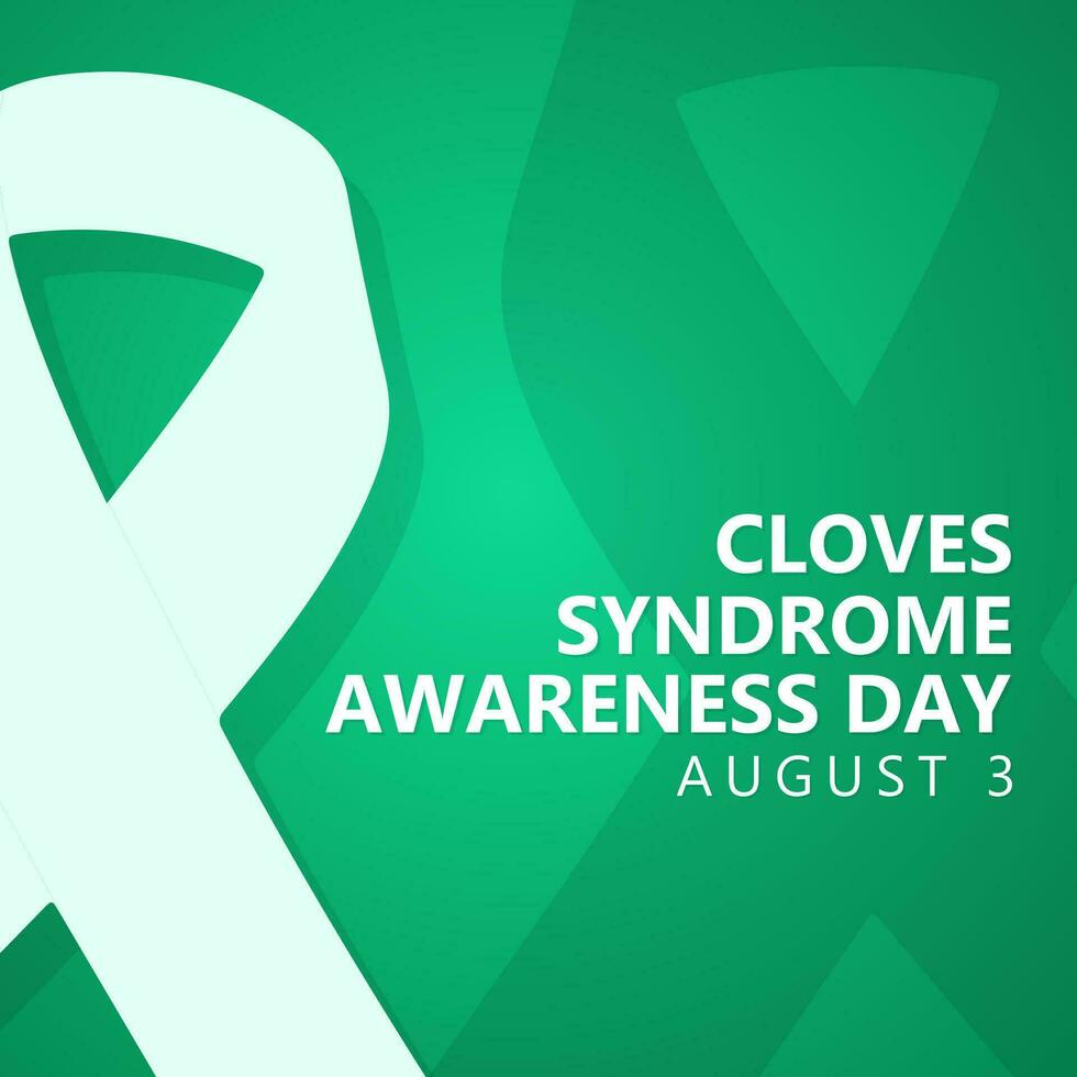 Cloves Syndrome Awareness Day 3rd august, greeting card design on 3rd august. vector illustration with ribbon and text