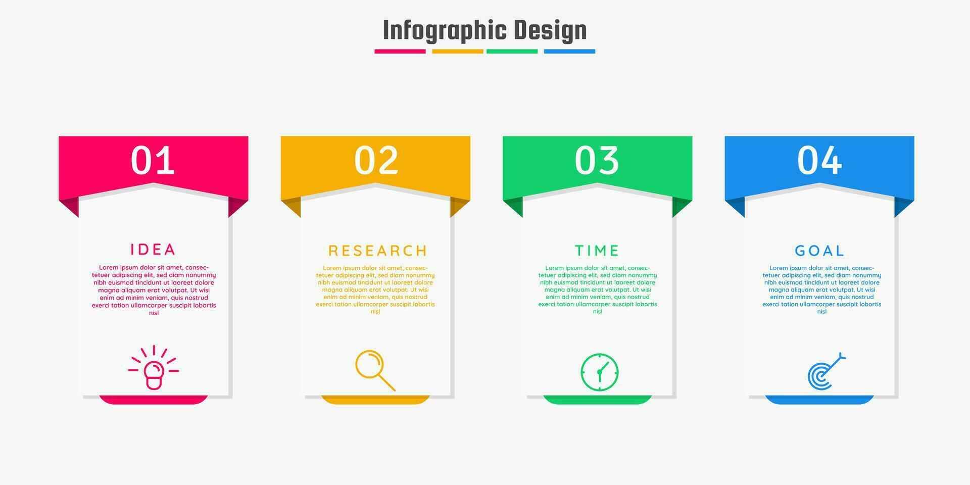 negocio infografia modelo. cronograma con 4 4 pasos, opciones lata ser usado para flujo de trabajo diagrama, informacion cuadro, web diseño. vector ilustración