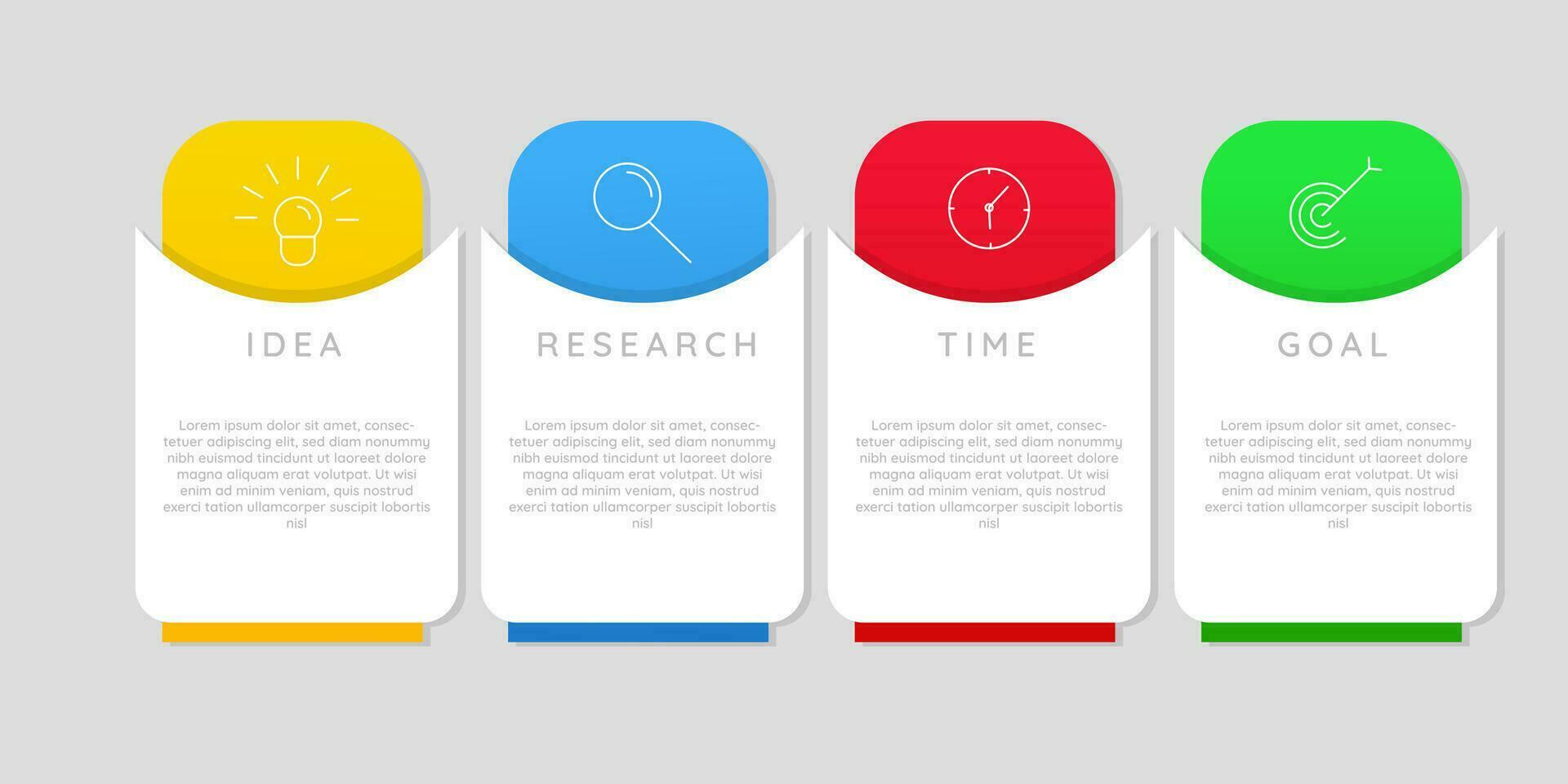 Minimal Business Infographic Template. Timeline with 4 steps,  infographic design suitable for presentations vector
