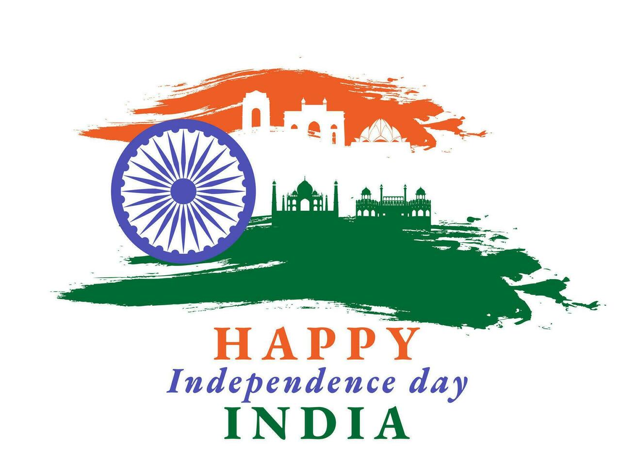 Indian Independence Day illustration with Indian flag. vector