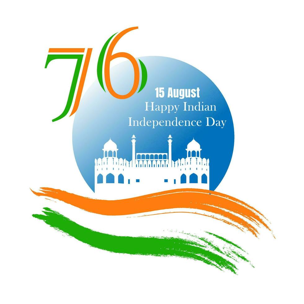 Indian Independence Day illustration with Indian flag. vector