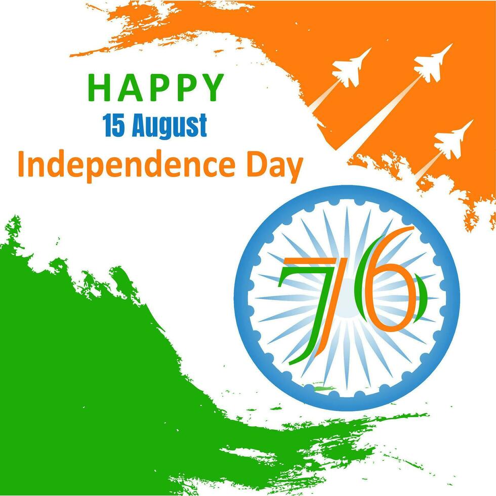 Indian Independence Day illustration with Indian flag. vector