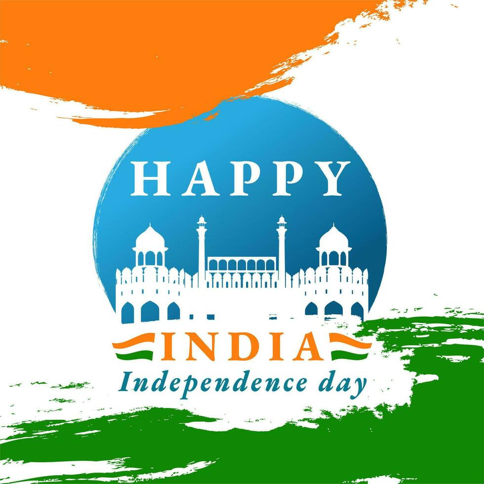 Indian Independence Day illustration with Indian flag. vector