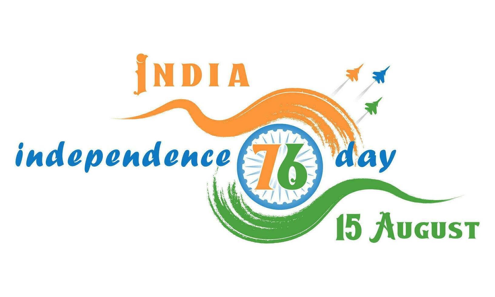 Indian Independence Day illustration with Indian flag. vector