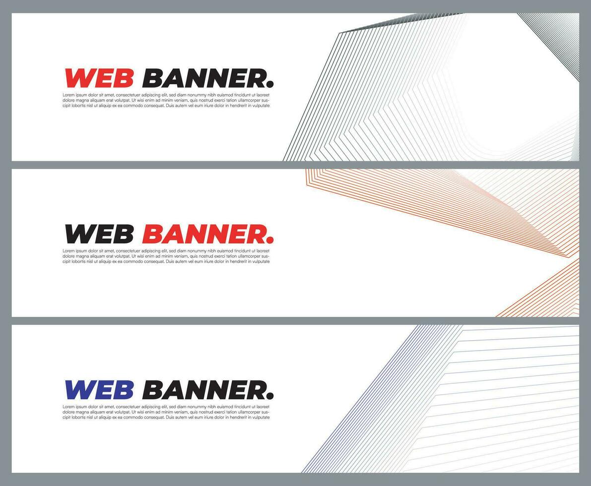 Abstract web banner vector set design