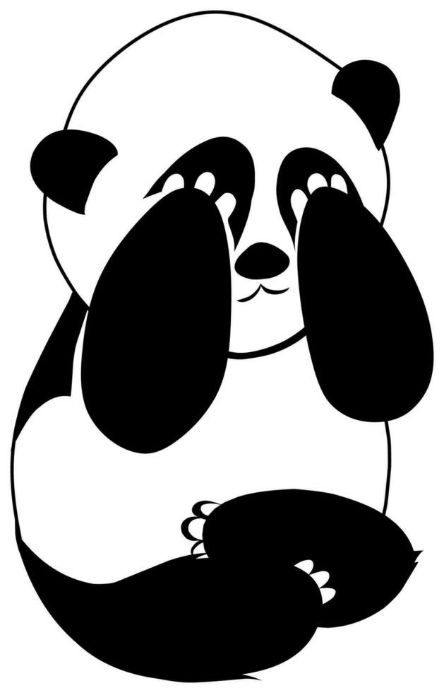 free vector cute panda sticker