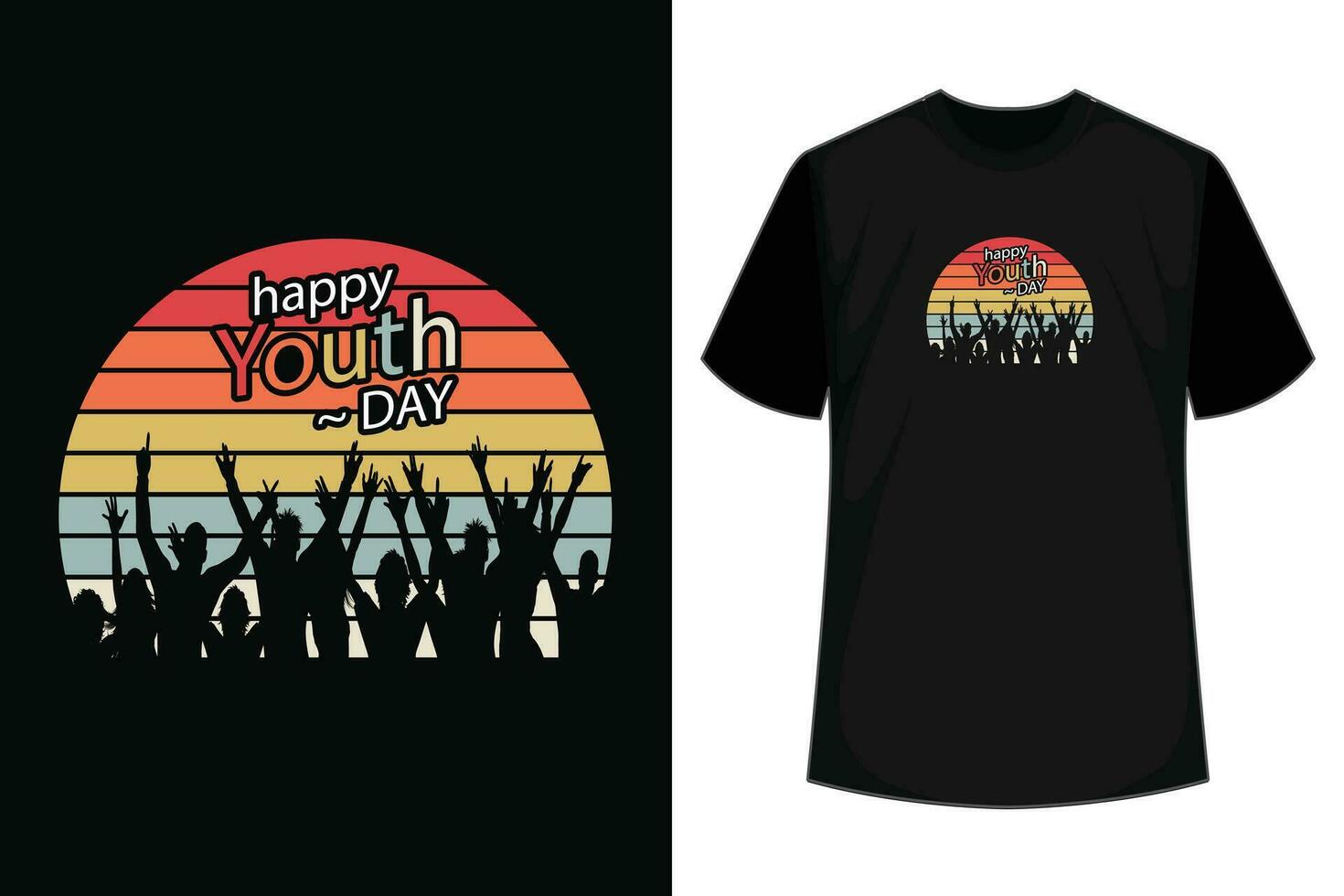 International Happy Youth Day T-Shirt Design vector