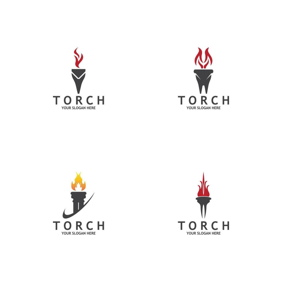 Torch Light Vector Logo Design Template