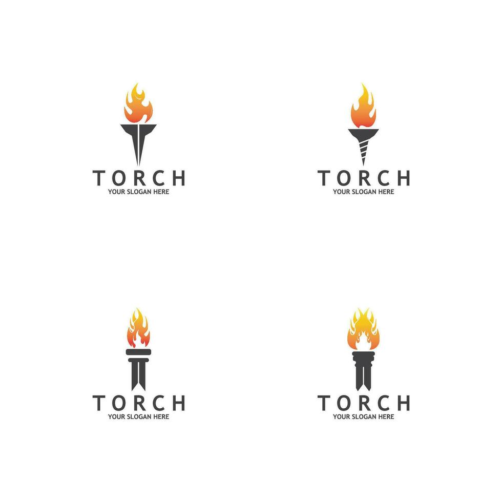 Torch Light Vector Logo Design Template