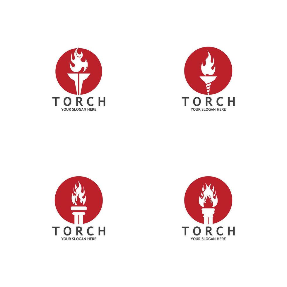 Torch Light Vector Logo Design Template