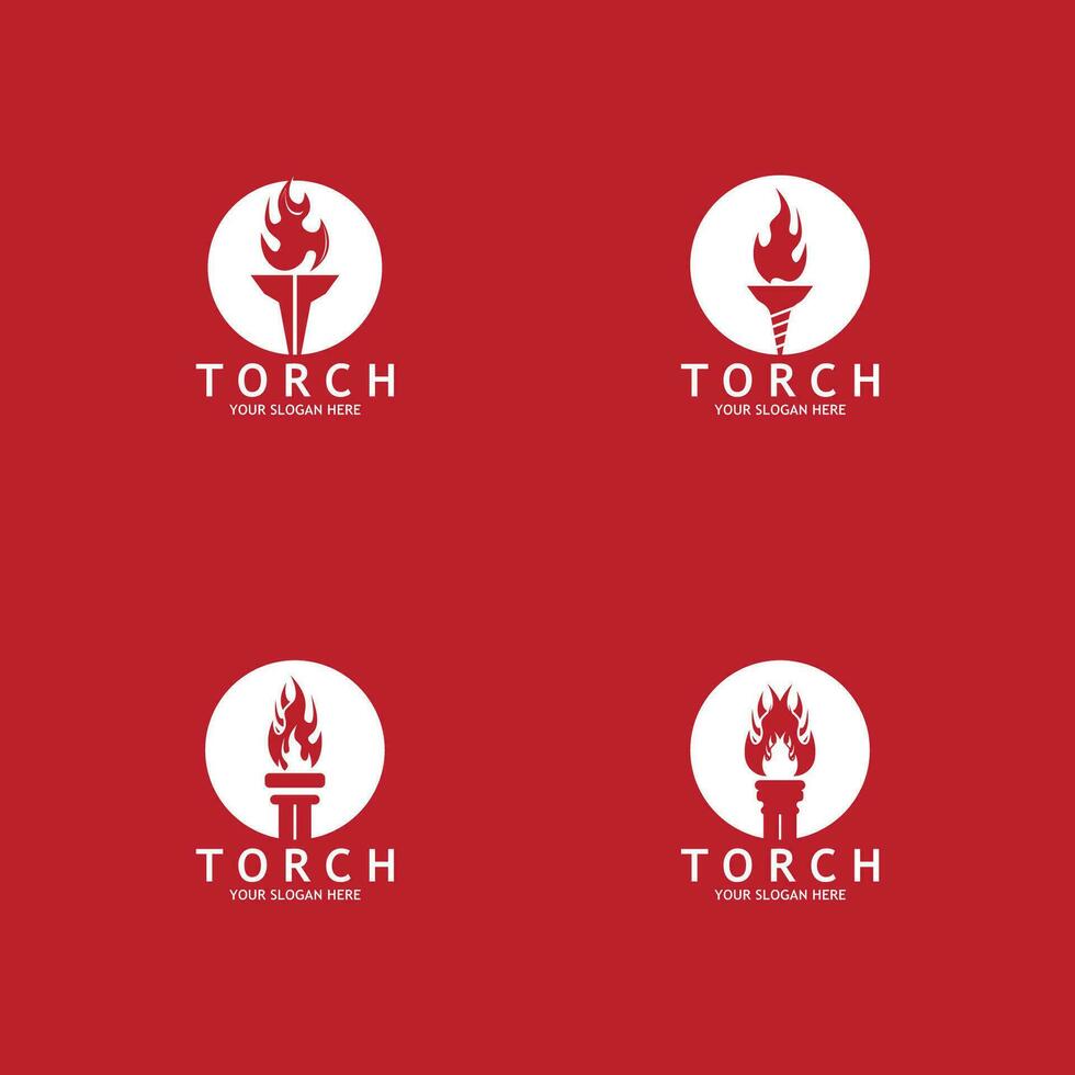 Torch Light Vector Logo Design Template