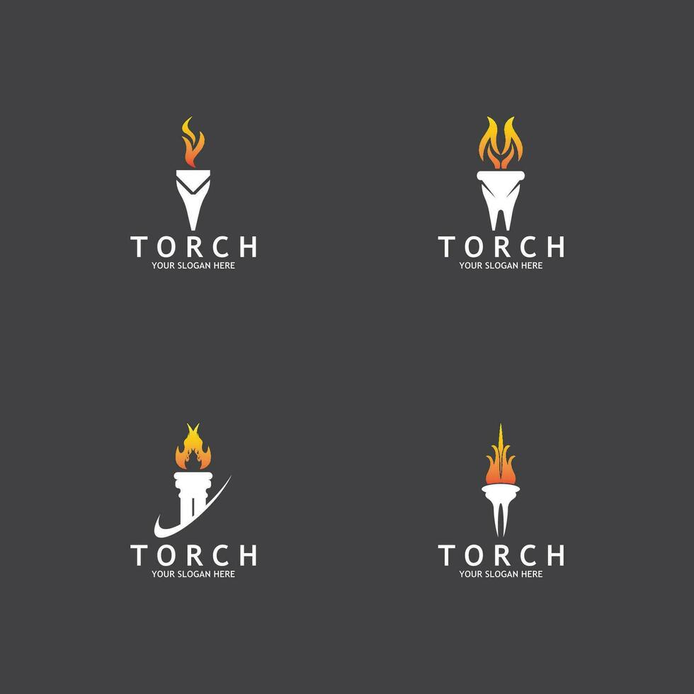 Torch Light Vector Logo Design Template