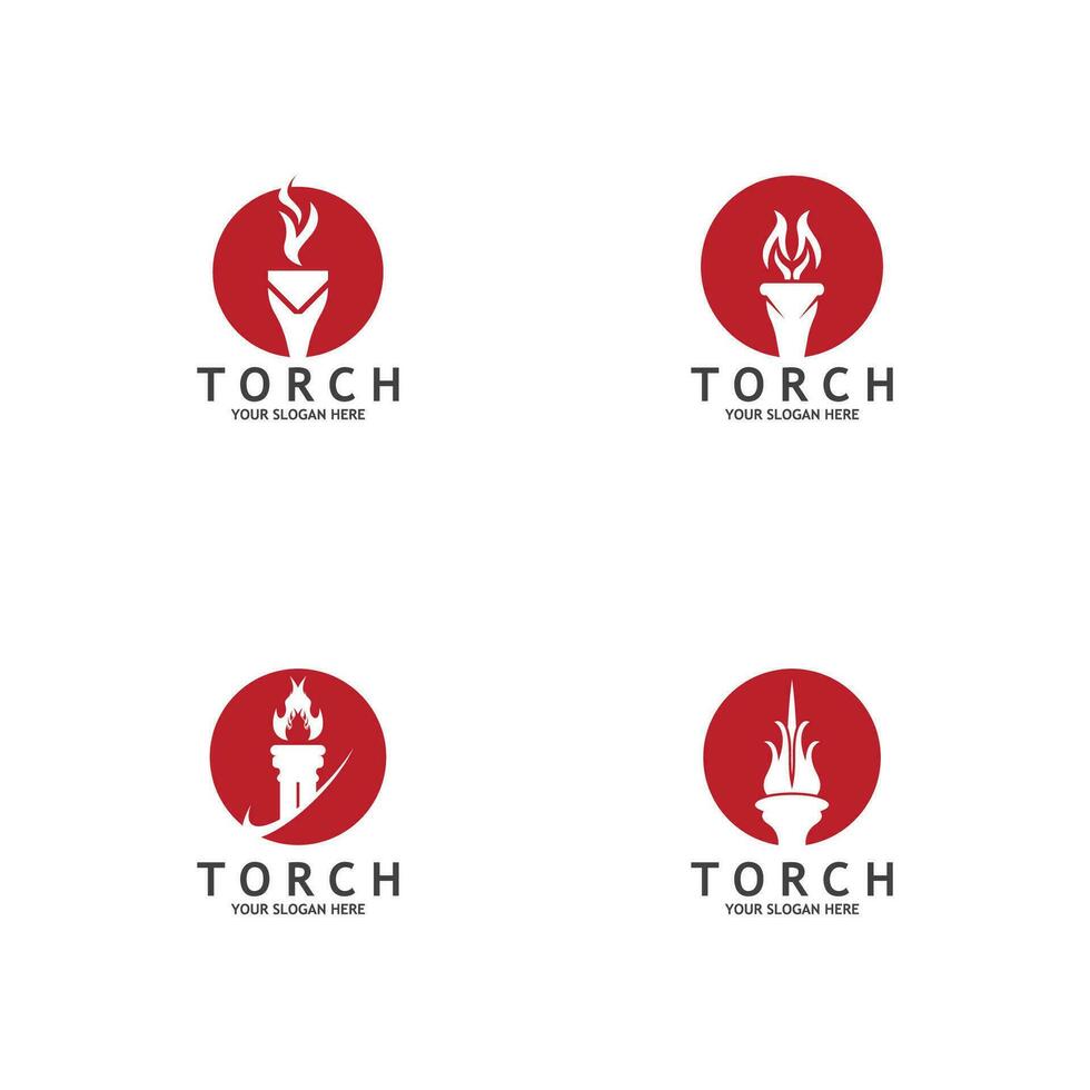 Torch Light Vector Logo Design Template