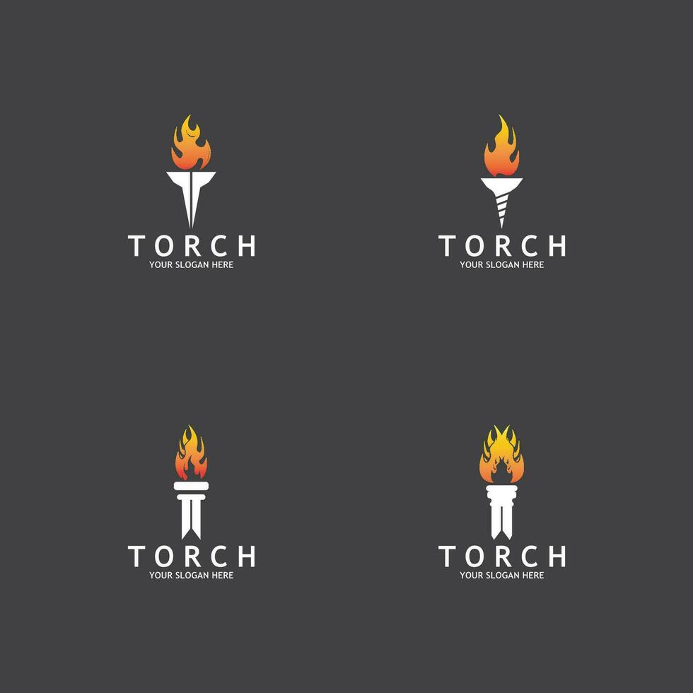 Torch Light Vector Logo Design Template