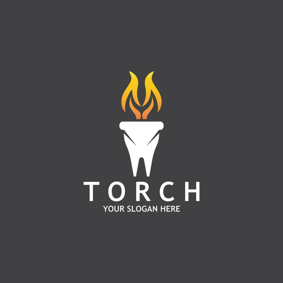 Torch Light Vector Logo Design Template