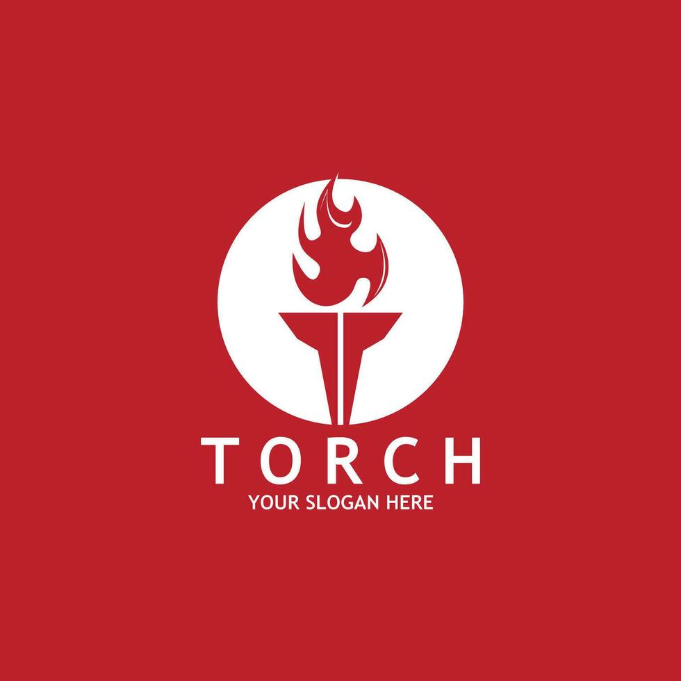 Torch Light Vector Logo Design Template