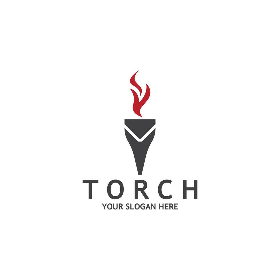 Torch Light Vector Logo Design Template