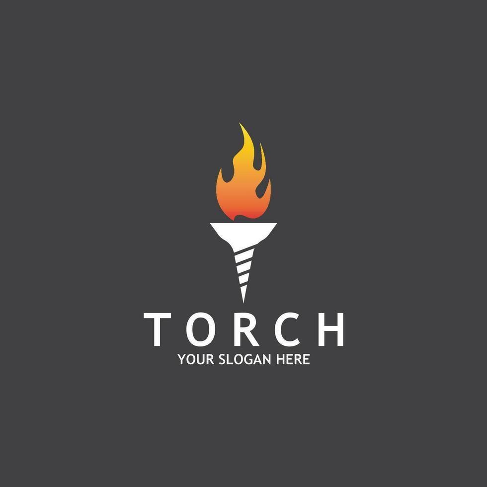 Torch Light Vector Logo Design Template