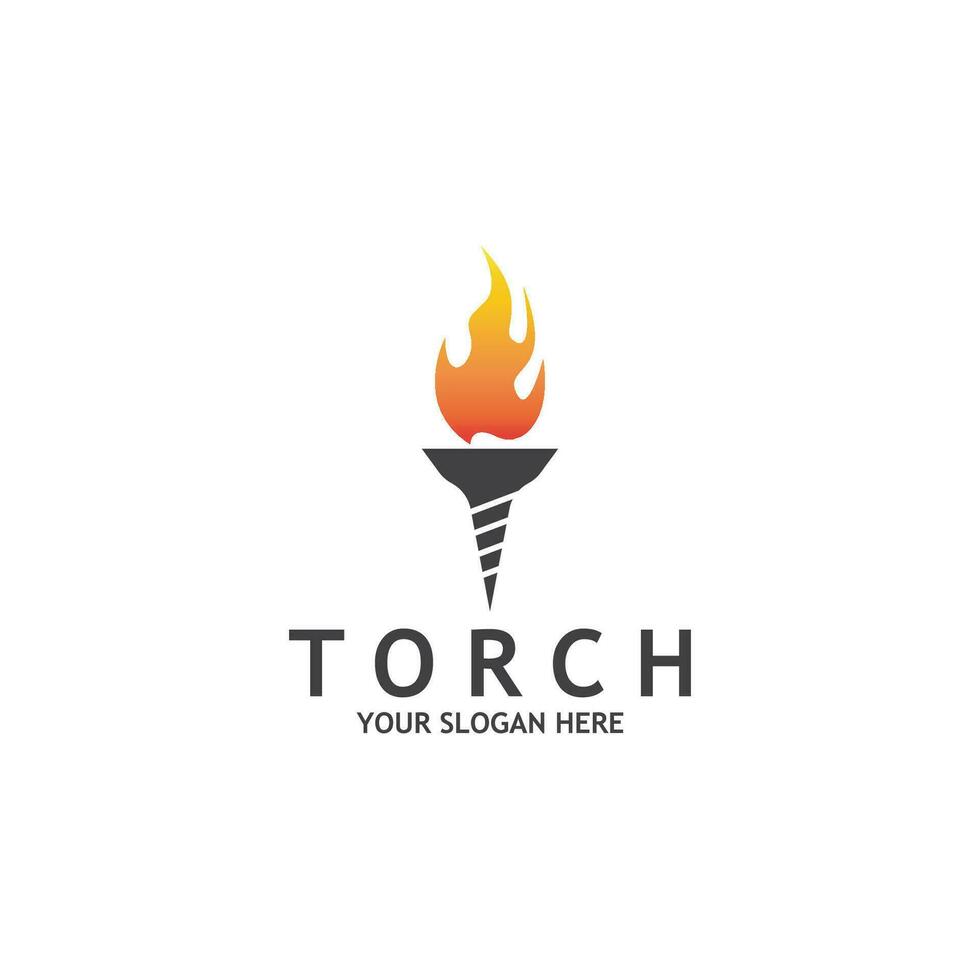 Torch Light Vector Logo Design Template