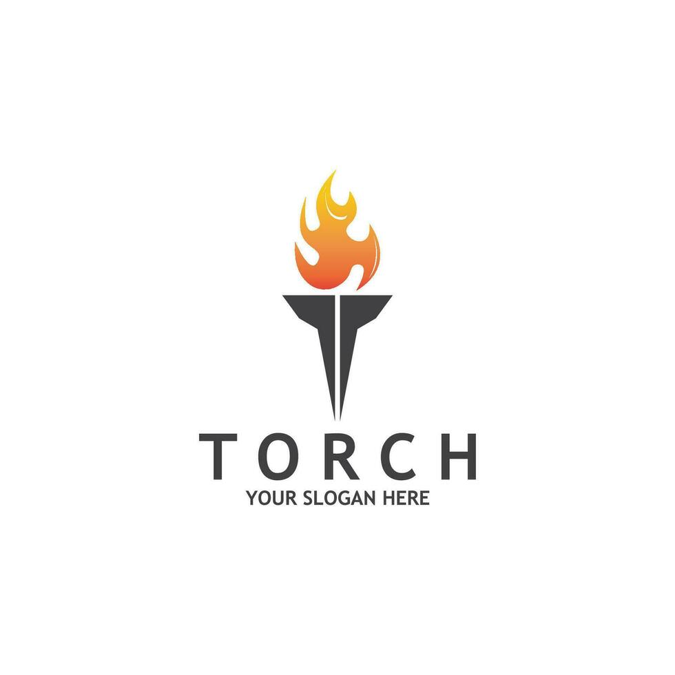 Torch Light Vector Logo Design Template