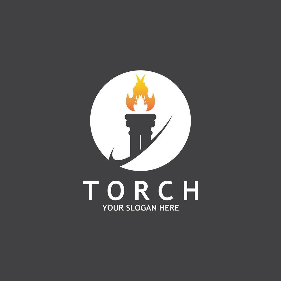 Torch Light Vector Logo Design Template