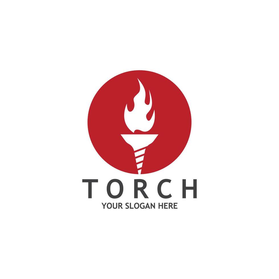 Torch Light Vector Logo Design Template