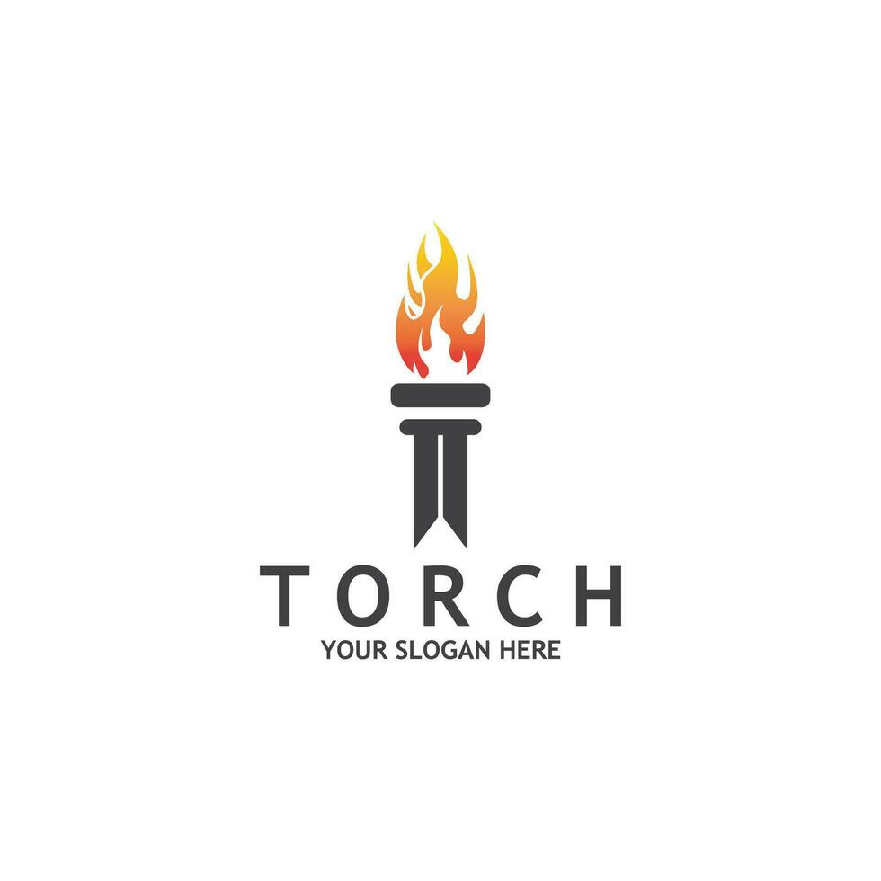 Torch Light Vector Logo Design Template