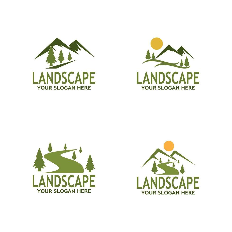 sencillo naturaleza paisaje logo vector ilustración