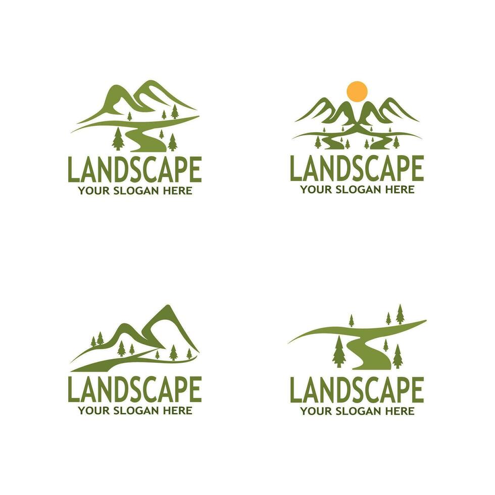 sencillo naturaleza paisaje logo vector ilustración