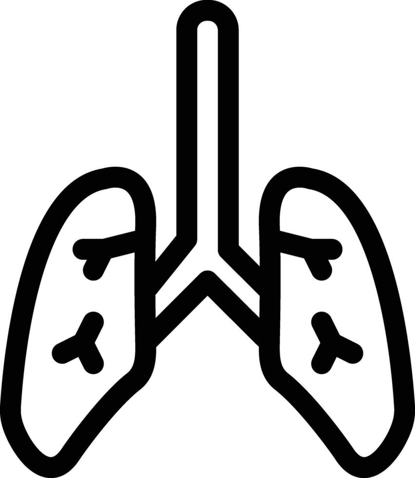 lungs line icons vector