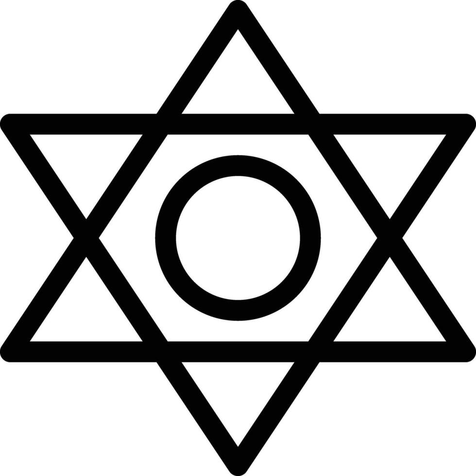 star of david line icons vector
