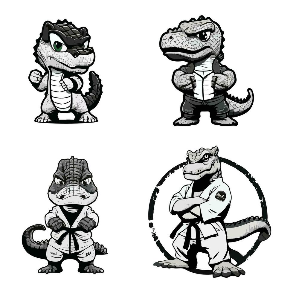 Alligator Vector Collection Crocodile Illustrations Set